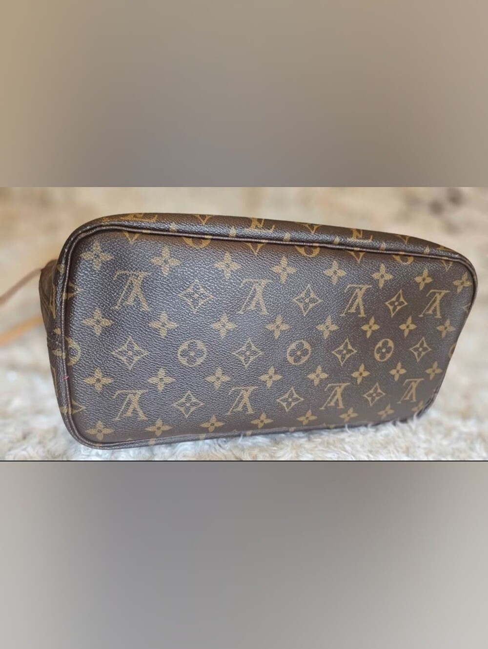 Louis Vuitton Monogram Neverfull Tote with Matching Pouch - Brown & Pink Trim - Picture 3 of 5